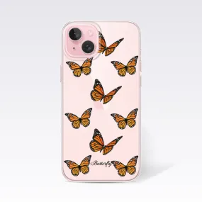 Butterfly Pattern V1 Mustard Yellow Clear Silicon Cover