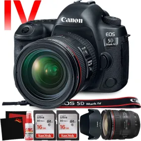 Canon EOS 5D Mark IV DSLR Camera with 24-70mm f/4L Lens (International Version) - 30.4 Megapixel - 4K Video with Pro Cle