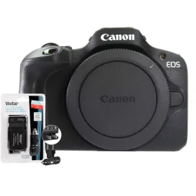 Canon EOS R100 Mirrorless Digital Camera Body Black with Replacement Battery and Charger