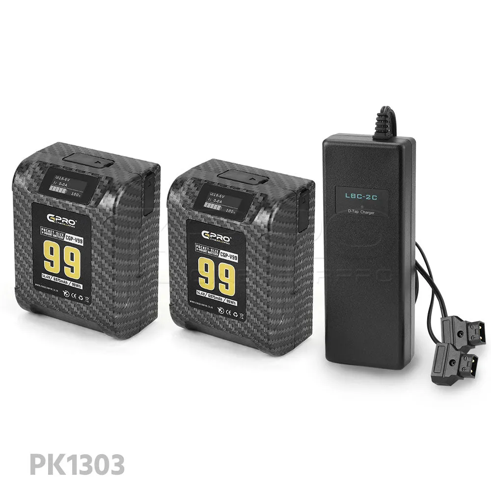 CGPro 99Wh Pocket Size V-Mount Battery 15A 6875mAh 2x D-Tap 14.4V 2x USB-A 5V