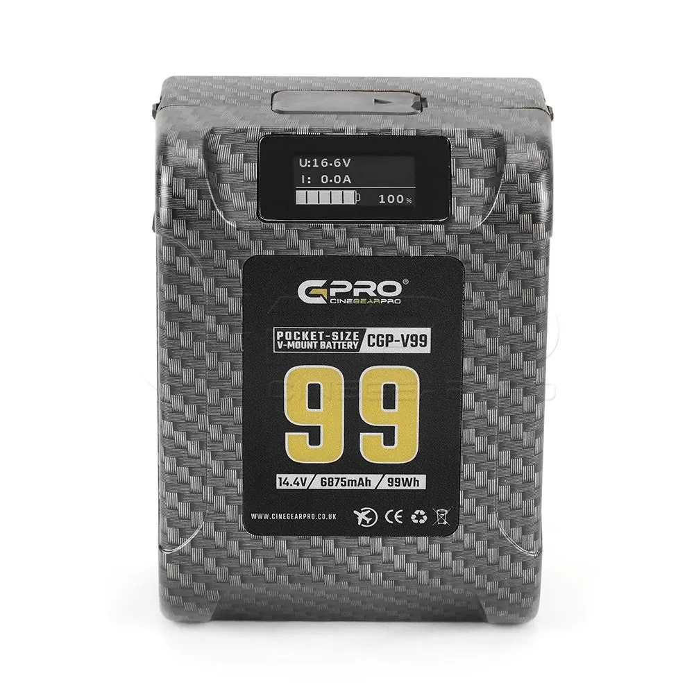 CGPro 99Wh Pocket Size V-Mount Battery 15A 6875mAh 2x D-Tap 14.4V 2x USB-A 5V