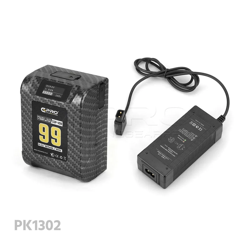 CGPro 99Wh Pocket Size V-Mount Battery 15A 6875mAh 2x D-Tap 14.4V 2x USB-A 5V