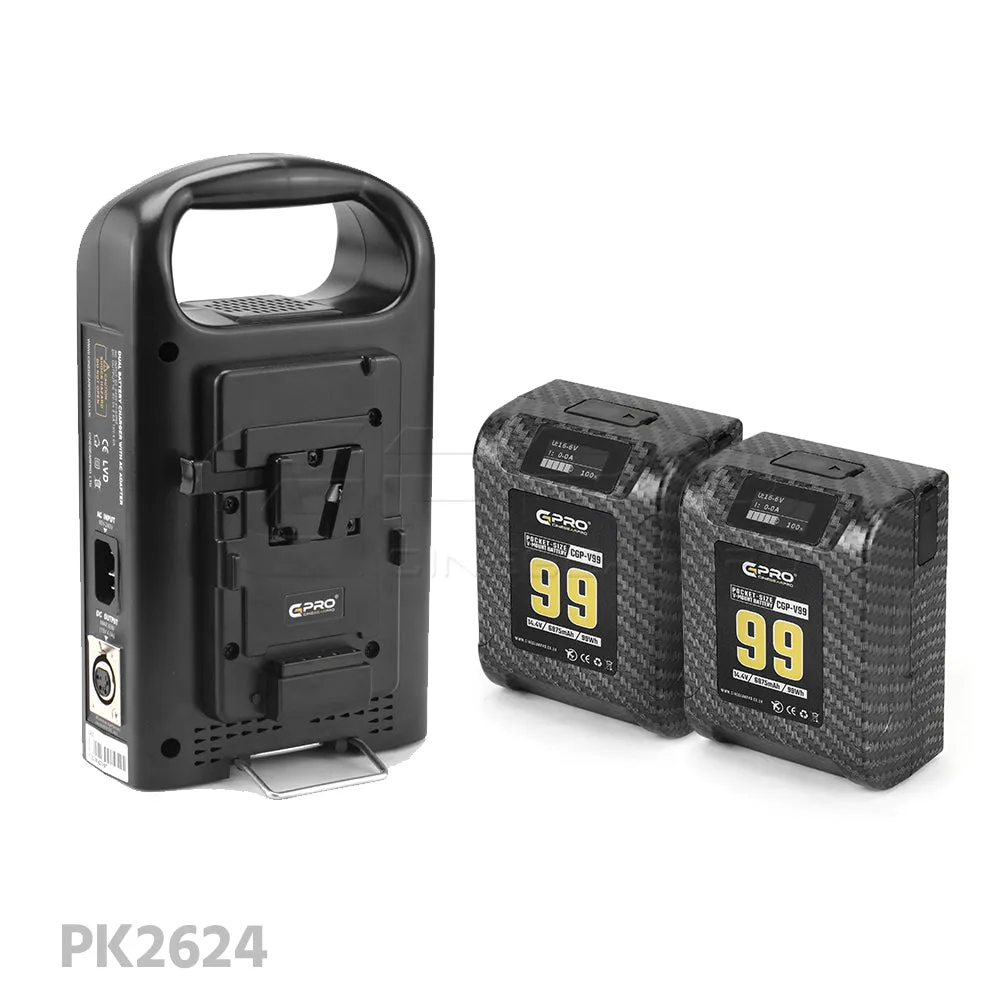 CGPro 99Wh Pocket Size V-Mount Battery 15A 6875mAh 2x D-Tap 14.4V 2x USB-A 5V