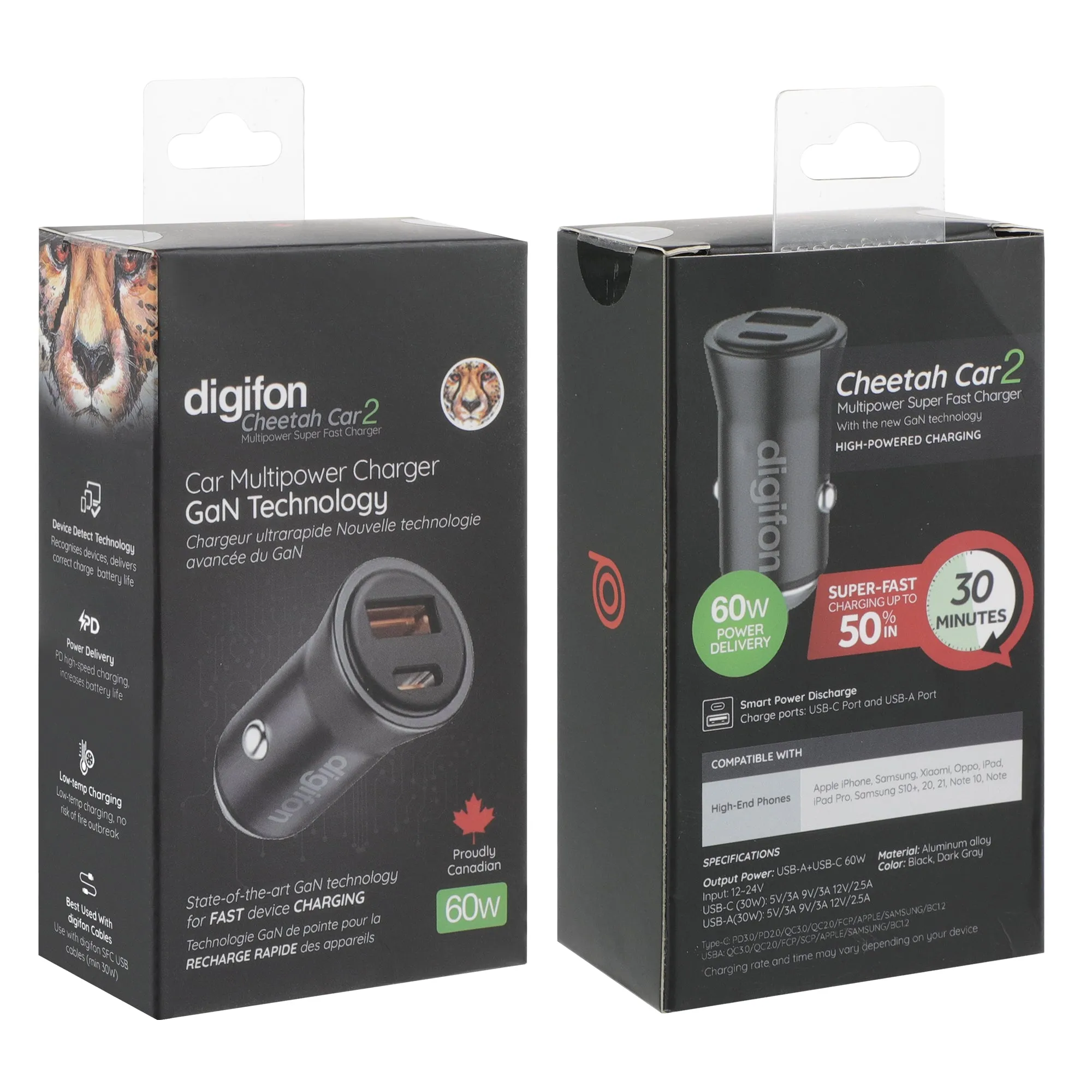 Cheetah Car2 60W Fast Charging Car Charger – digifon