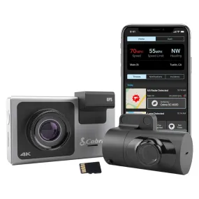 Cobra SC 400D UHD 4K Dual-View Smart Dash Cam With Apple CarPlay/Android Auto