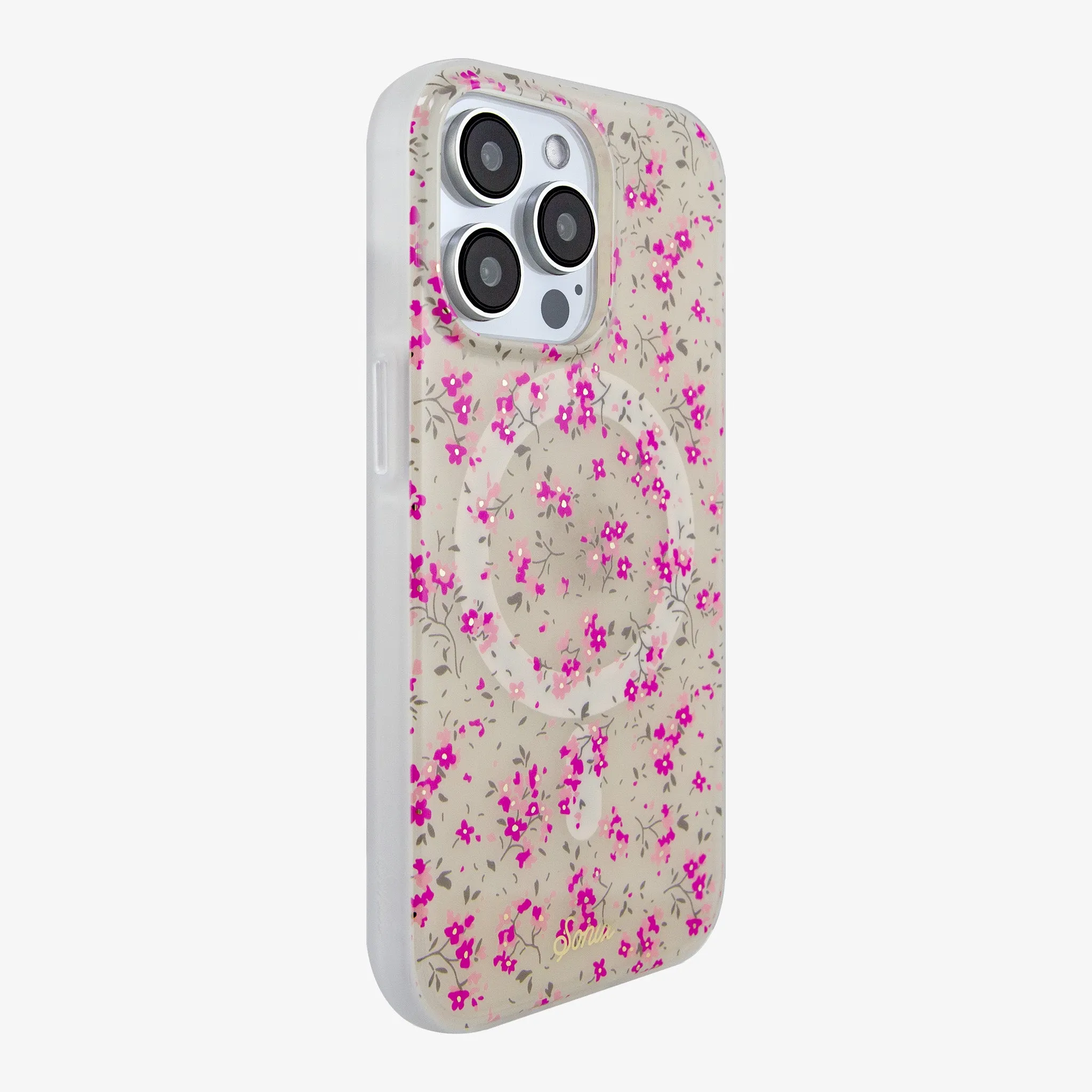 Cottage Floral Pink MagSafe® Compatible iPhone Case