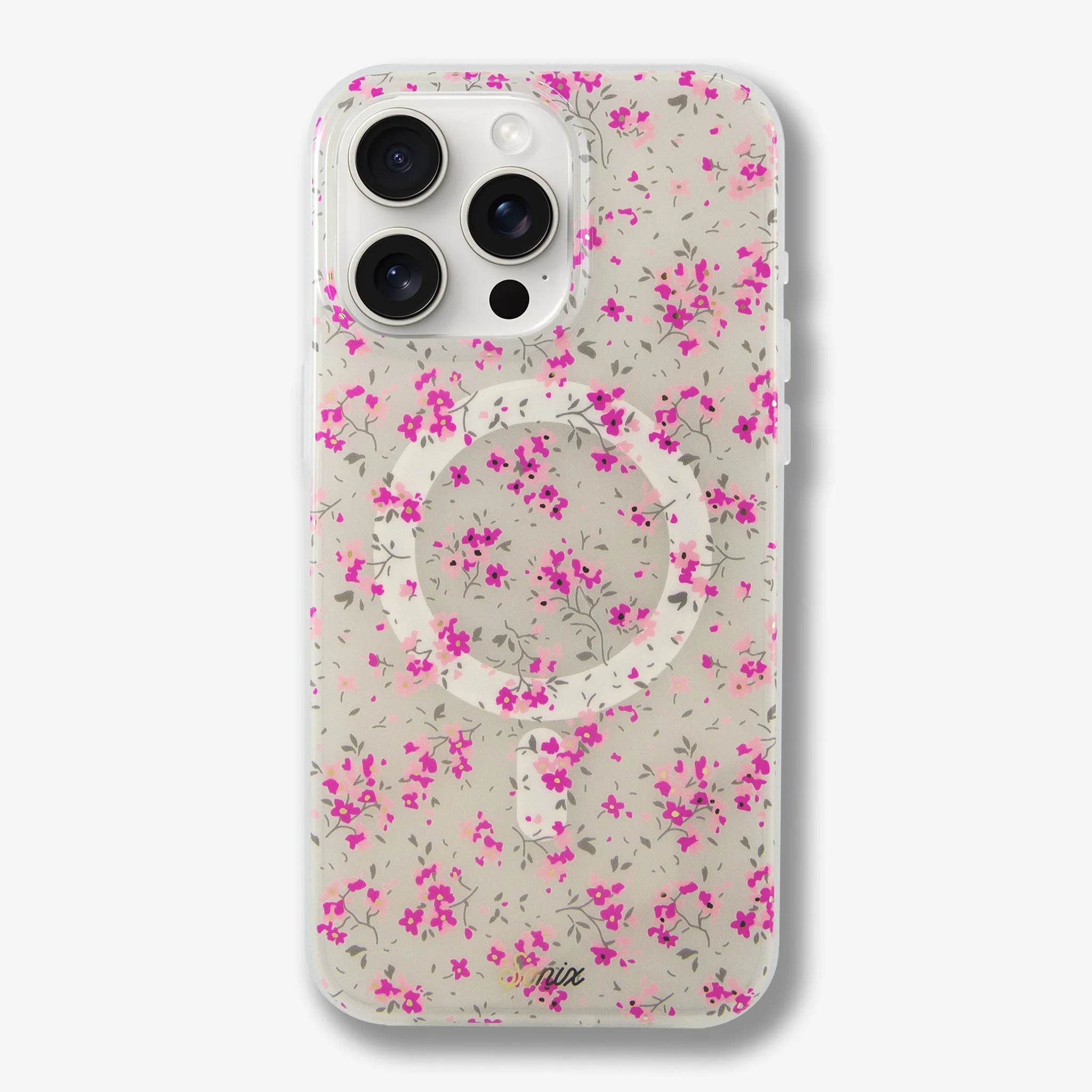 Cottage Floral Pink MagSafe® Compatible iPhone Case