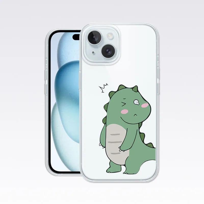 Couple Hug Me Green Dragon Clear Silicon Cover