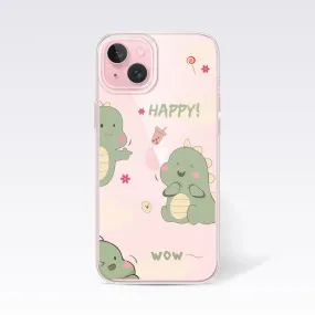 Cute Dino Clear Silicon Cover