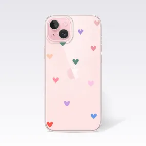 Cute FilledClear Heart-Filled Heart Clear Silicon Cover