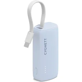 Cygnett Charge Connect 5K Power Bank with Integrated USB-C Cable (Blue)