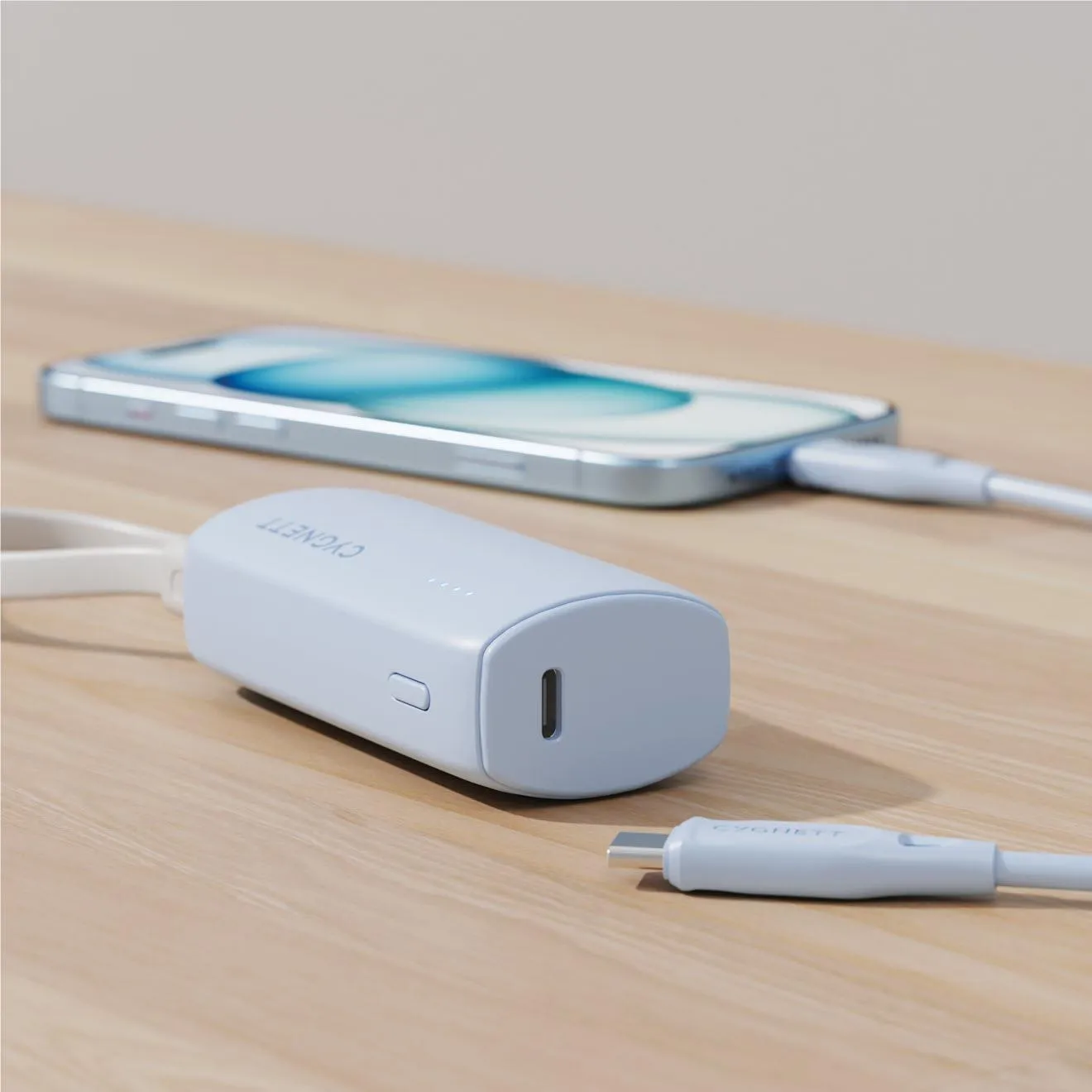 Cygnett Charge Connect 5K Power Bank with Integrated USB-C Cable (Blue)