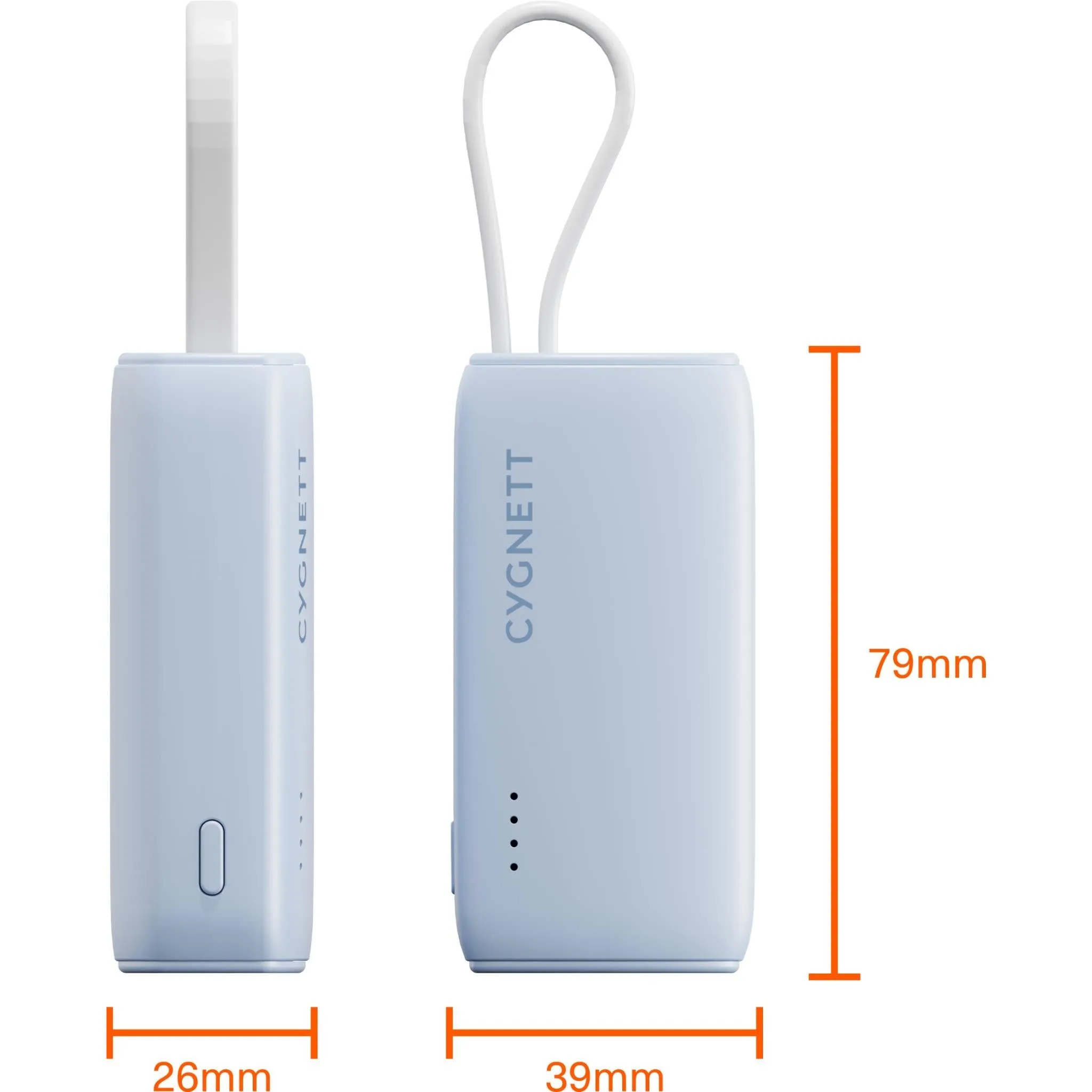 Cygnett Charge Connect 5K Power Bank with Integrated USB-C Cable (Blue)