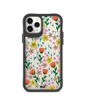 DailyObjects Auburn Tulips Black Hybrid Clear Case Cover For iPhone 11 Pro