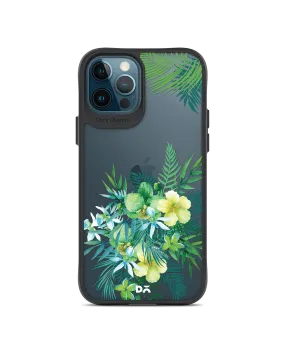 DailyObjects Clear Ferns & Flowers Black Hybrid Clear Case Cover For iPhone 12 Pro Max