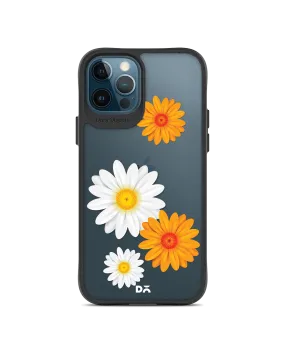 DailyObjects Clear Painted Flowers Black Hybrid Clear Case Cover For iPhone 12 Pro Max