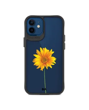 DailyObjects Clear Sunflower Black Hybrid Clear Case Cover For iPhone 12 Mini