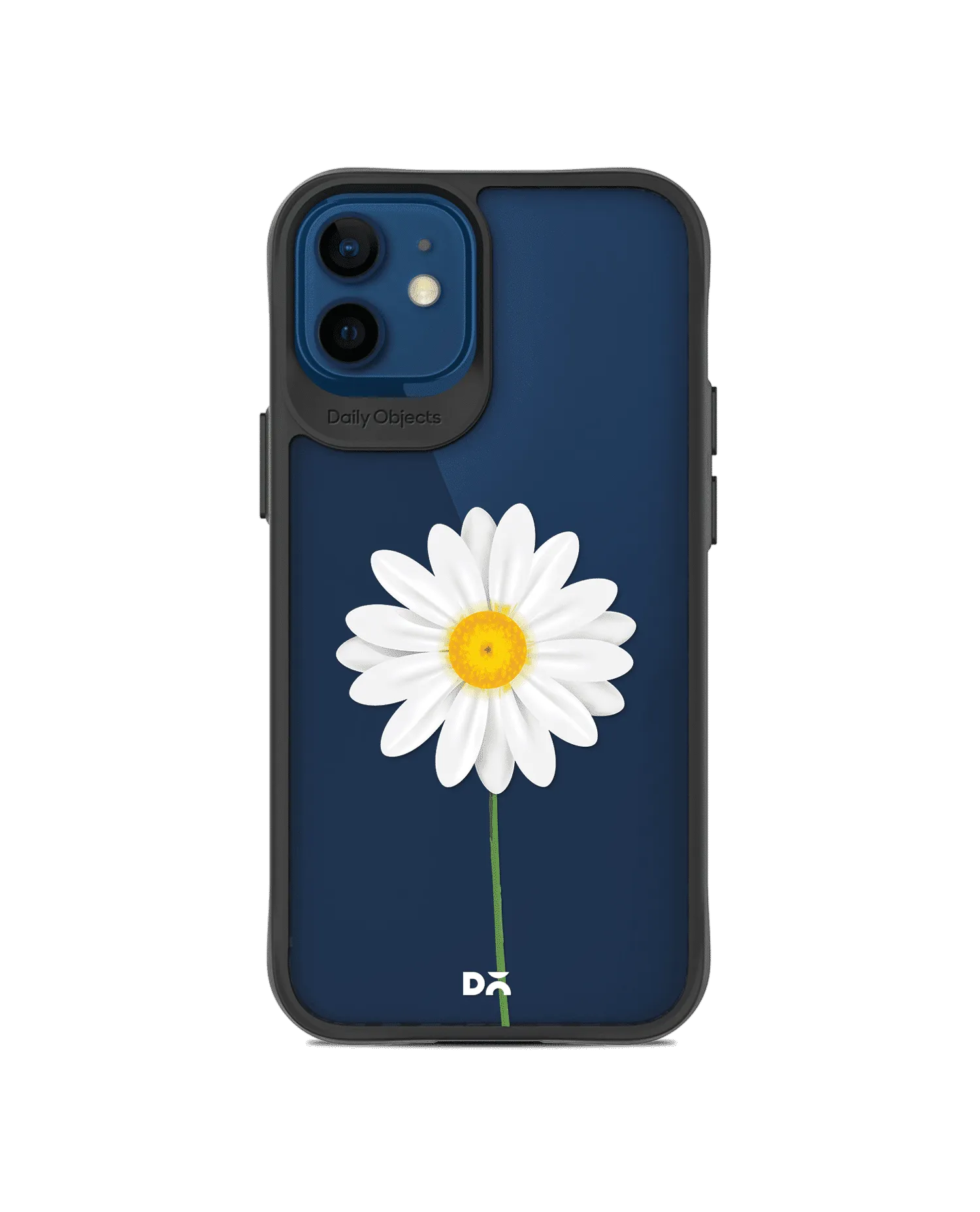 DailyObjects Clear White Daisy Black Hybrid Clear Case Cover For iPhone 12 Mini