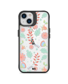 DailyObjects Ferns And Petals Black Hybrid Clear Case Cover For iPhone 13 Mini