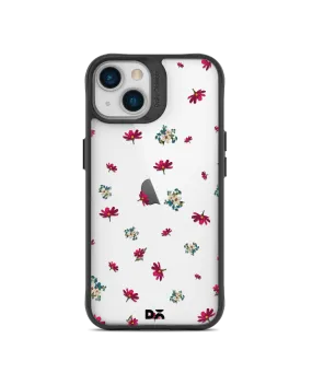 DailyObjects Floating Flowers Black Hybrid Clear Case Cover For iPhone 13 Mini