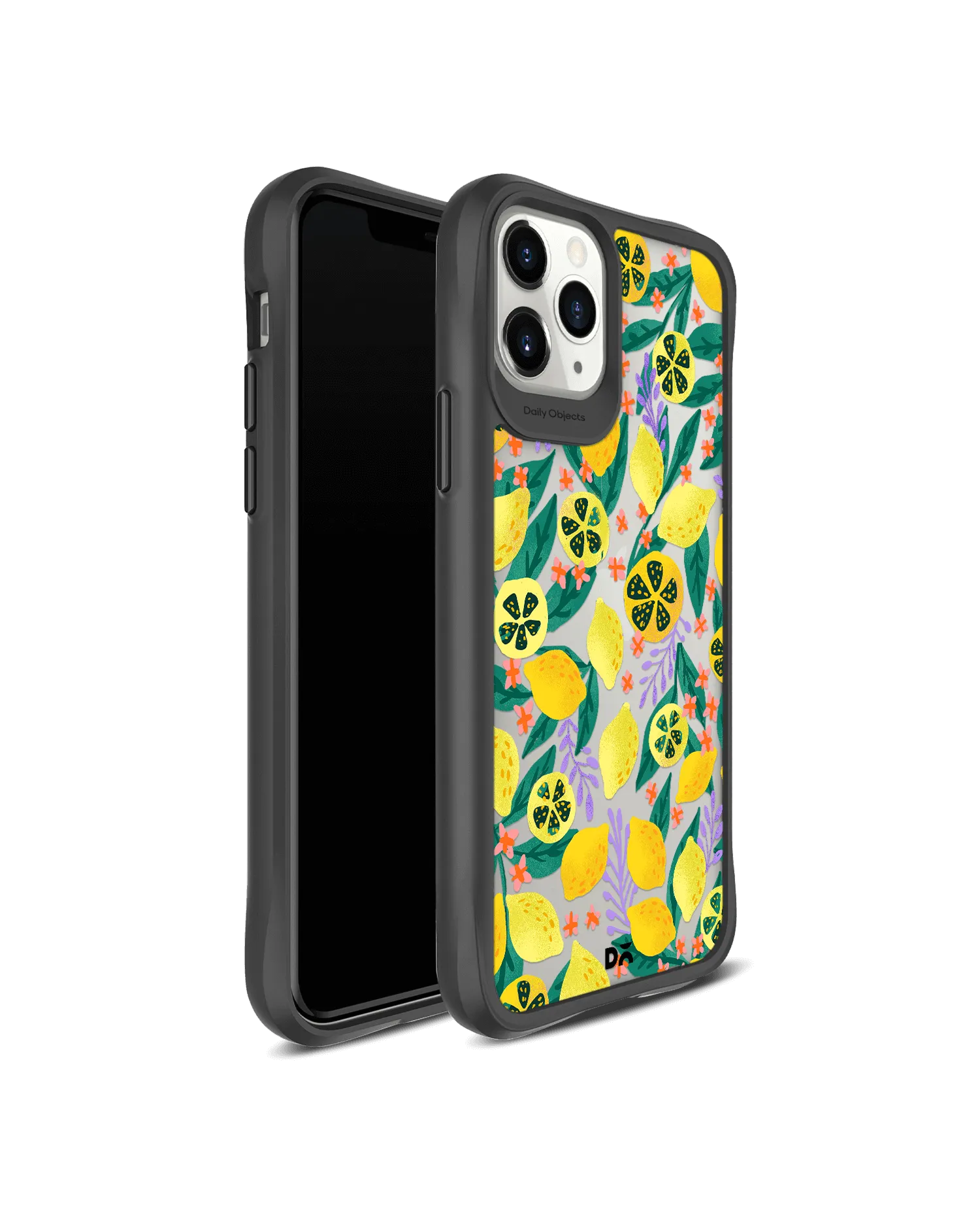 DailyObjects Lemony Leafy Black Hybrid Clear Case Cover For iPhone 11 Pro