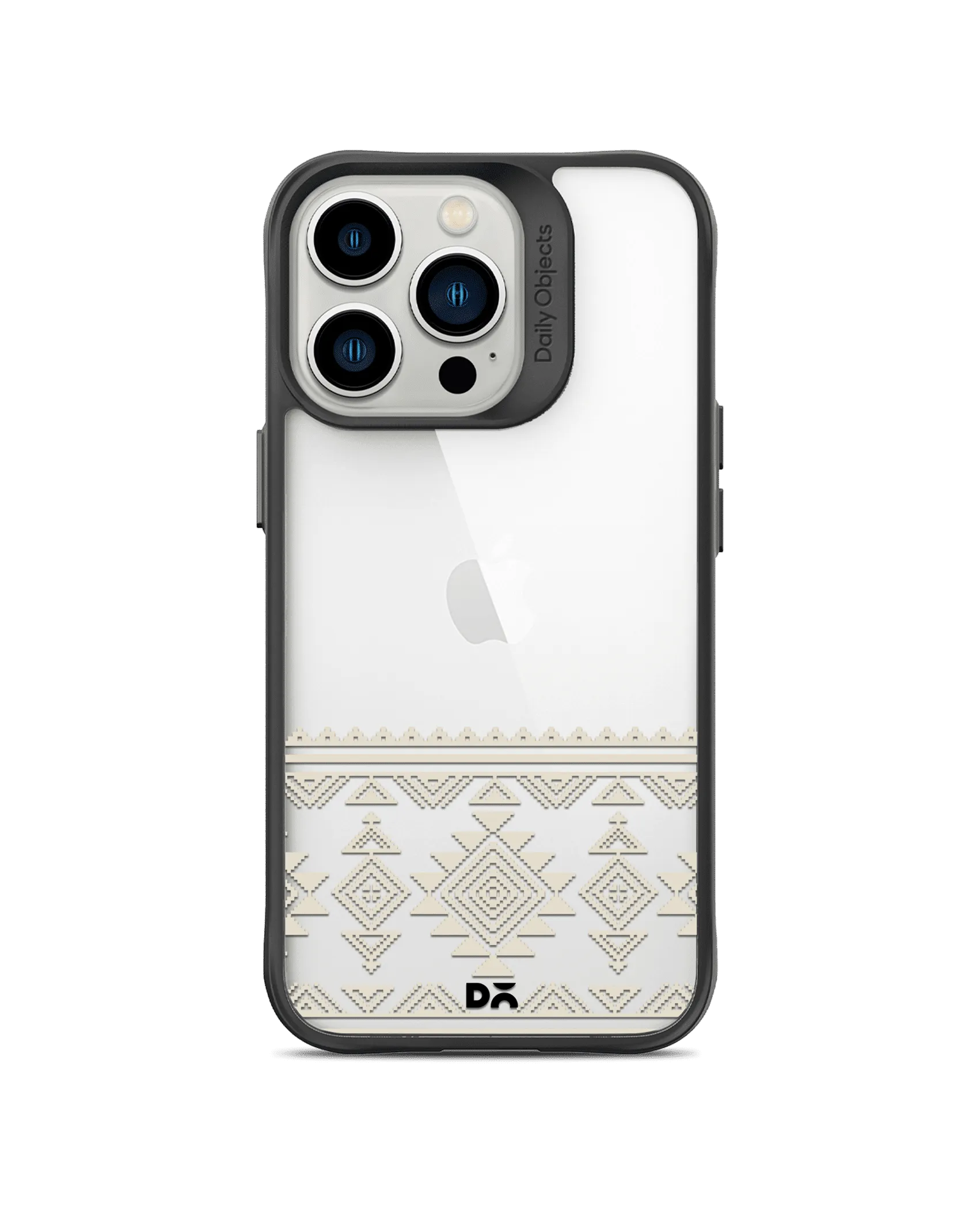 DailyObjects Mandala Tattoo Off White Black Hybrid Clear Phone Case Cover For iPhone 14 Pro