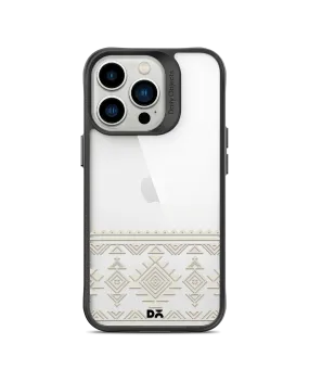 DailyObjects Mandala Tattoo Off White Black Hybrid Clear Phone Case Cover For iPhone 14 Pro