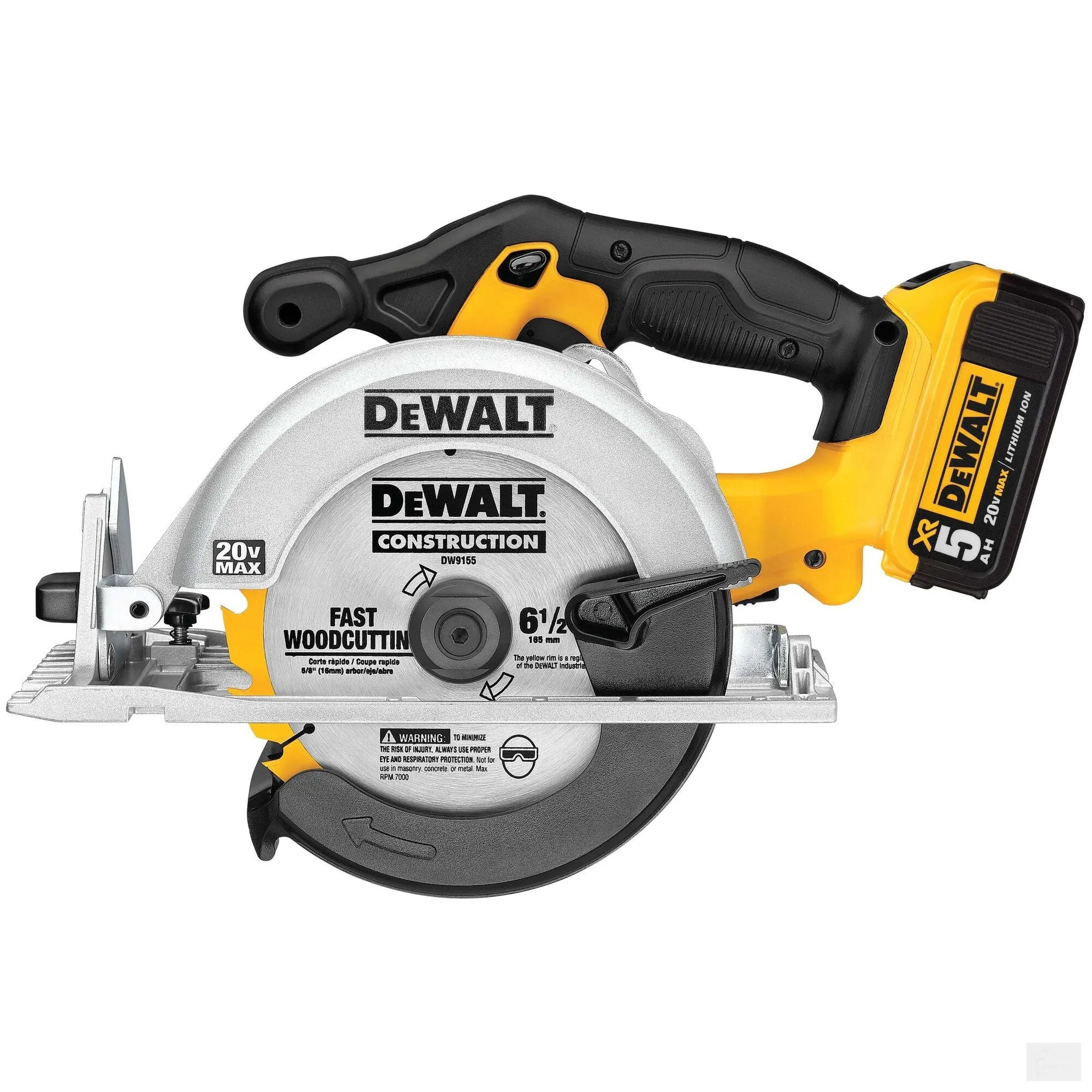 DEWALT 20V MAX* 6-1/2 in. Circular Saw Kit DCS391P1