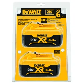 DeWalt 20V MAX Premium Lithium-Ion XR 6.0Ah Battery Pack - 2/Pack