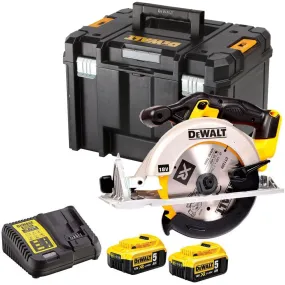 Dewalt DCS391N 18V 165mm Premium Circular Saw with 2 x 5.0Ah Batteries & Charger in Case