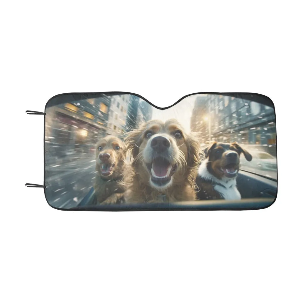 Dogs Driving Car Sun Shade,  Funny Windshield Accessories Auto Vehicle Truck Protector Window Visor Screen Blocker Sunshade