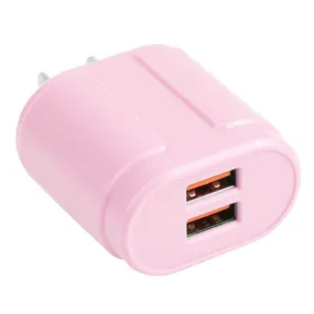 Dual USB Macaron Travel Charger with 2.1A Fast Charging