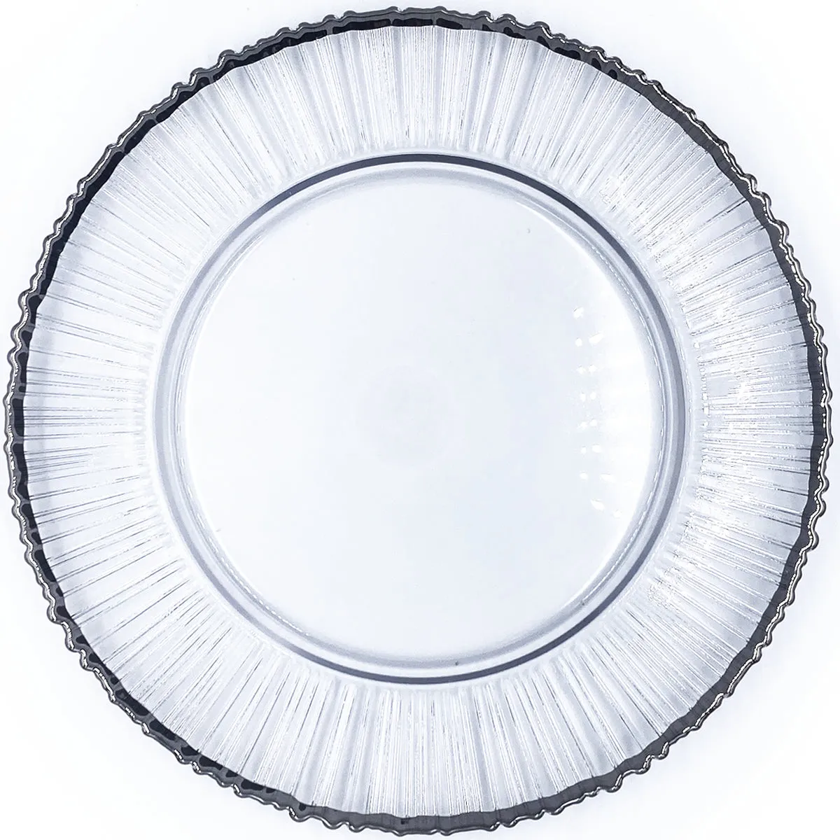 Eclipse - Glass Charger Plate in Silver (Item # 0309-R)