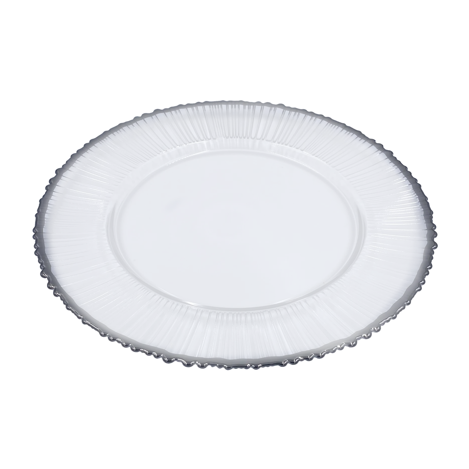 Eclipse - Glass Charger Plate in Silver (Item # 0309-R)