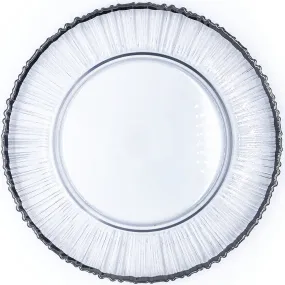 Eclipse - Glass Charger Plate in Silver (Item # 0309-R)