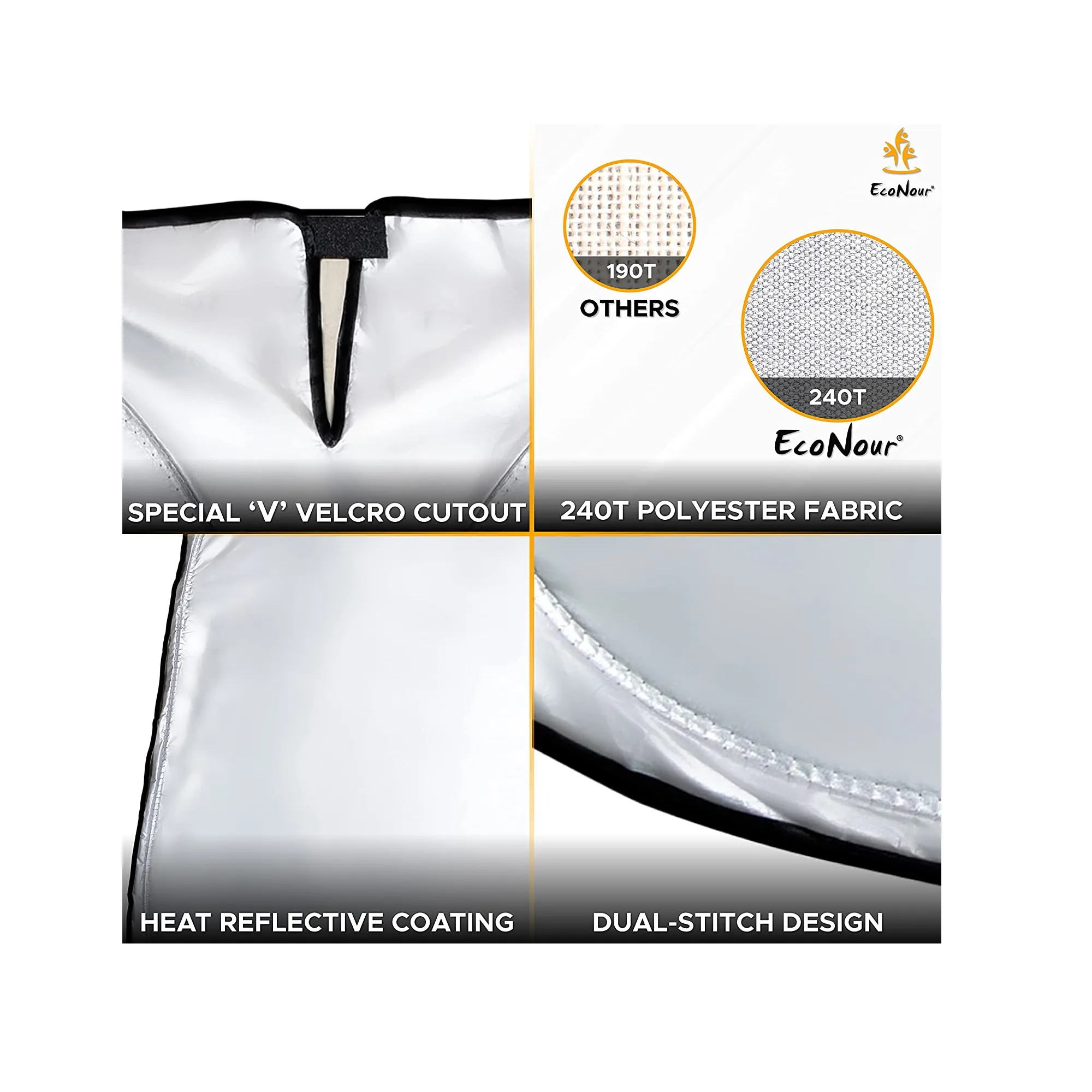 EcoNour Tesla Windshield Sun Shade | Polyester UV Protector