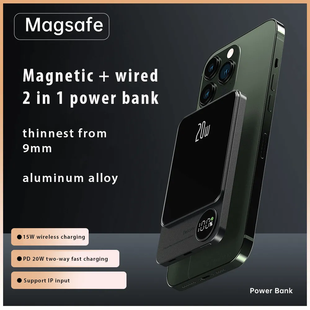 Fabufabu Portable 20W PD Magnetic Wireless Power Bank with MagSafe Charger