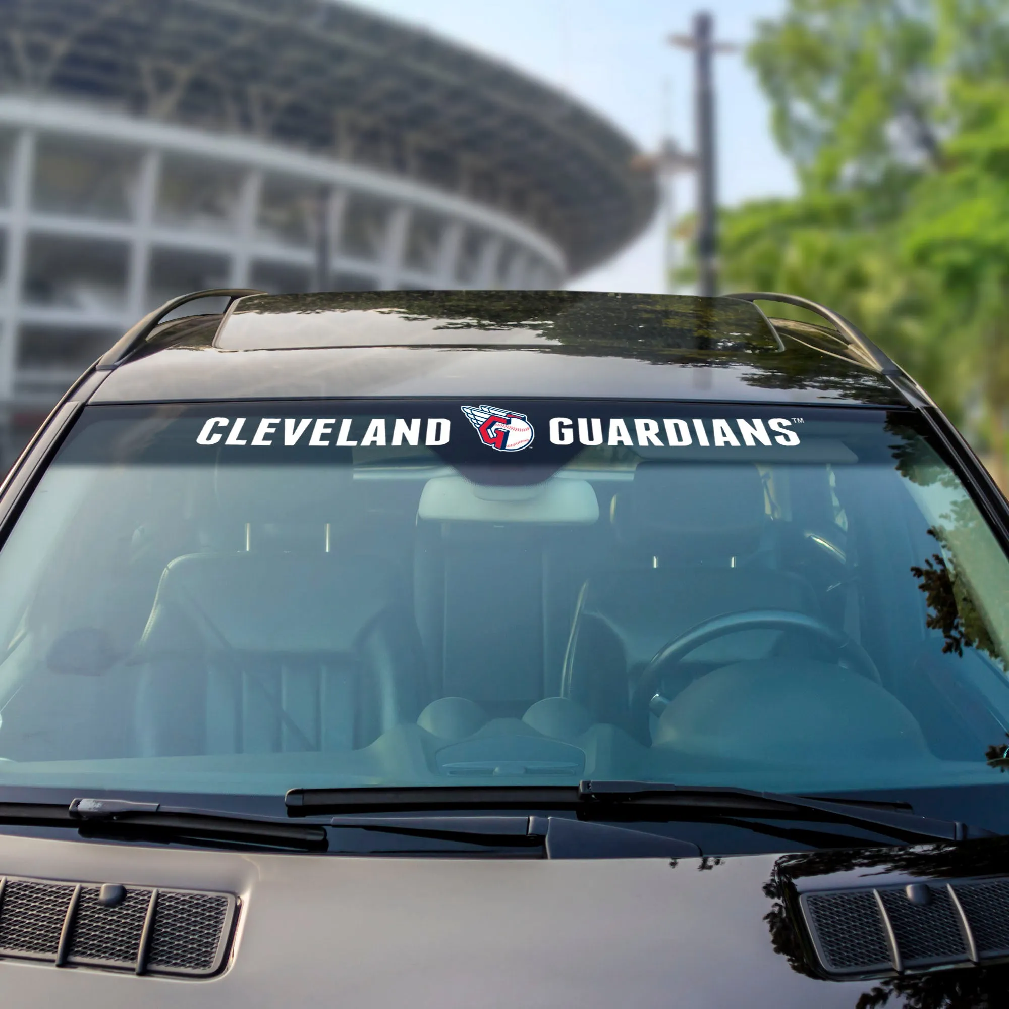 Fanmats Cleveland Guardians Sun Stripe Windshield Decal 3.25 in x 34 in