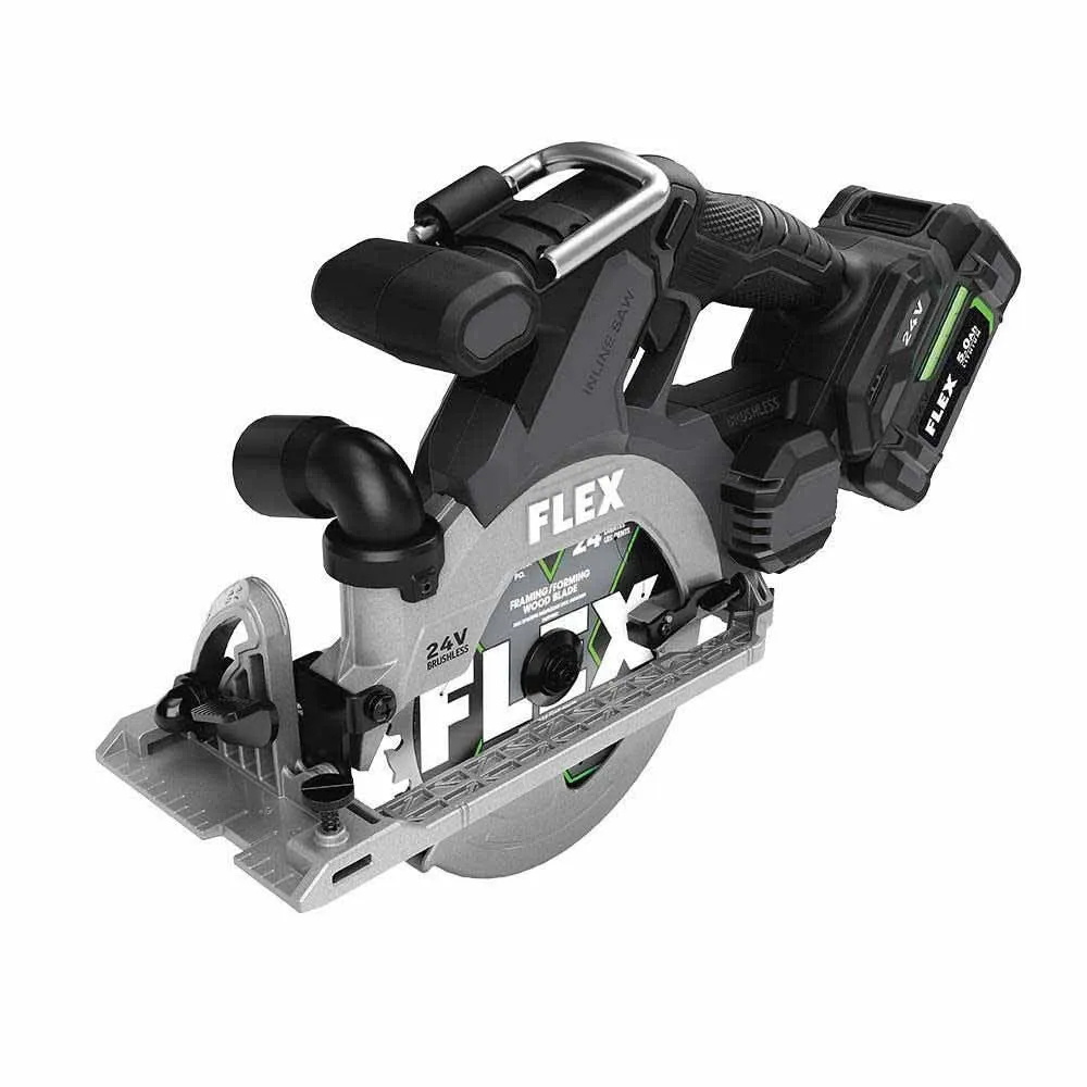 Flex FX2131A-1C 24V 6-1/2" In-Line Circular Saw Kit