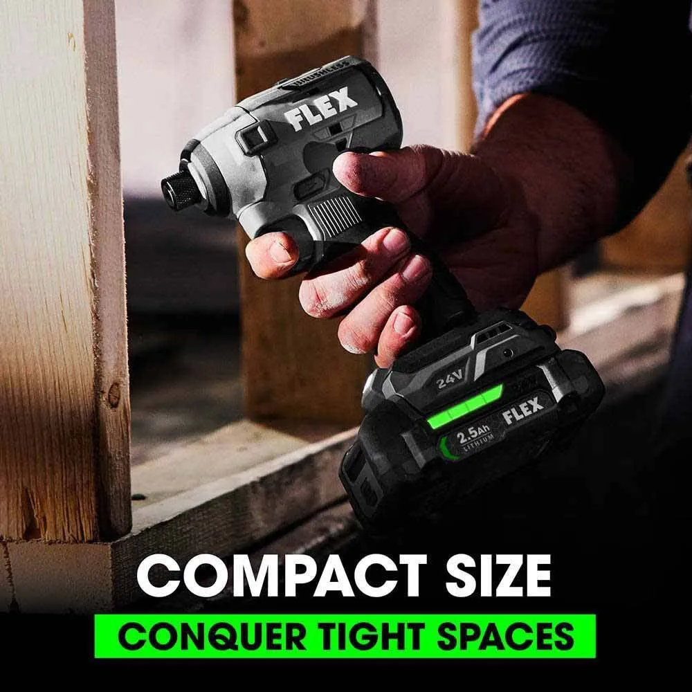 Flex FXM201-2A 24V Brushless 2 Tool Combo Kit Drill Driver and Impact Driver