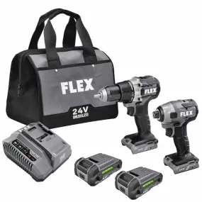 Flex FXM201-2A 24V Brushless 2 Tool Combo Kit Drill Driver and Impact Driver