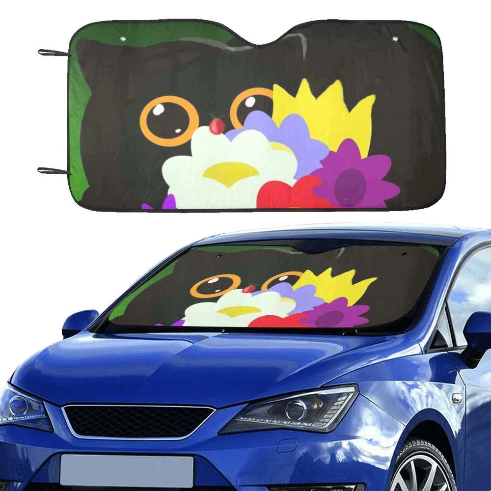 Flower Cat Car Windshield Sun Shade