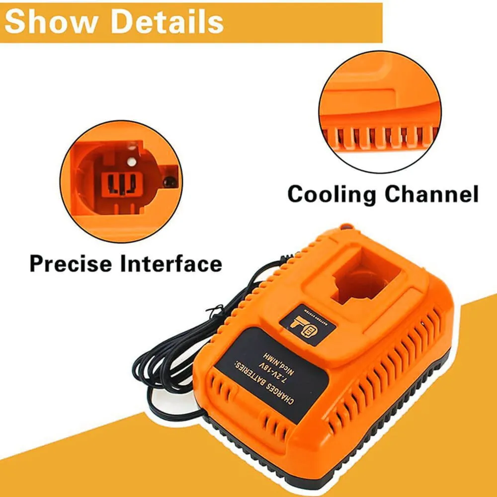 For Dewalt 18V Battery Replacemnt 4.0Ah | DC9096 Ni-Mh Battery 4 Pack With DC9310 Battery Charger For Dewalt 7.2V-18V XRP Ni-Cd & Ni-Mh Battery