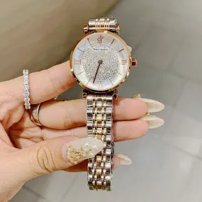 Full of Diamond Stainless Steel Strap Women's Watch