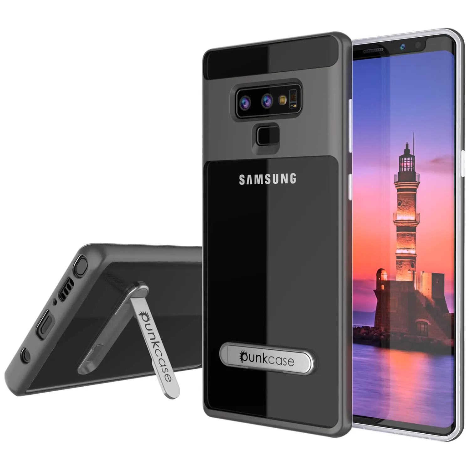 Galaxy Note 9 Lucid 3.0 PunkCase Armor Cover w/Integrated Kickstand and Screen Protector [Grey]