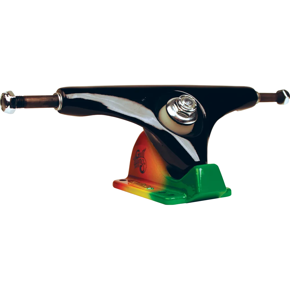 Gullwing Charger 9.0 Black/Rasta Truck Skateboard Trucks (Set of 2)