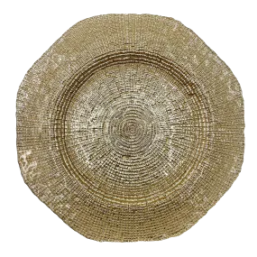 Hexagon - Glass Charger Plate in Gold (Item # 0248)