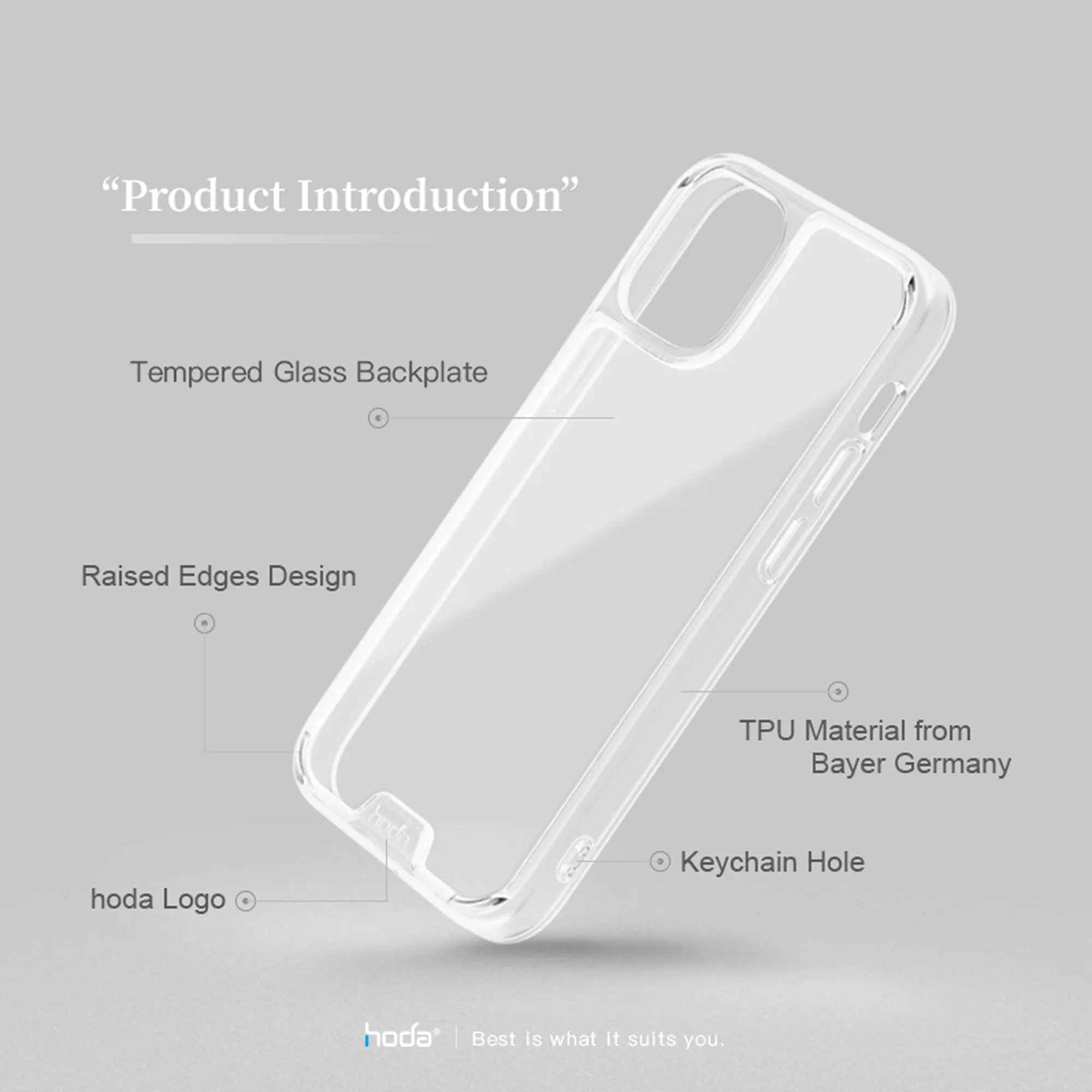 Hoda Crystal Pro Glass Case for iPhone 13 6.1" 5G - Military Standard Case - Clear (Barcode: 4711103541562 )