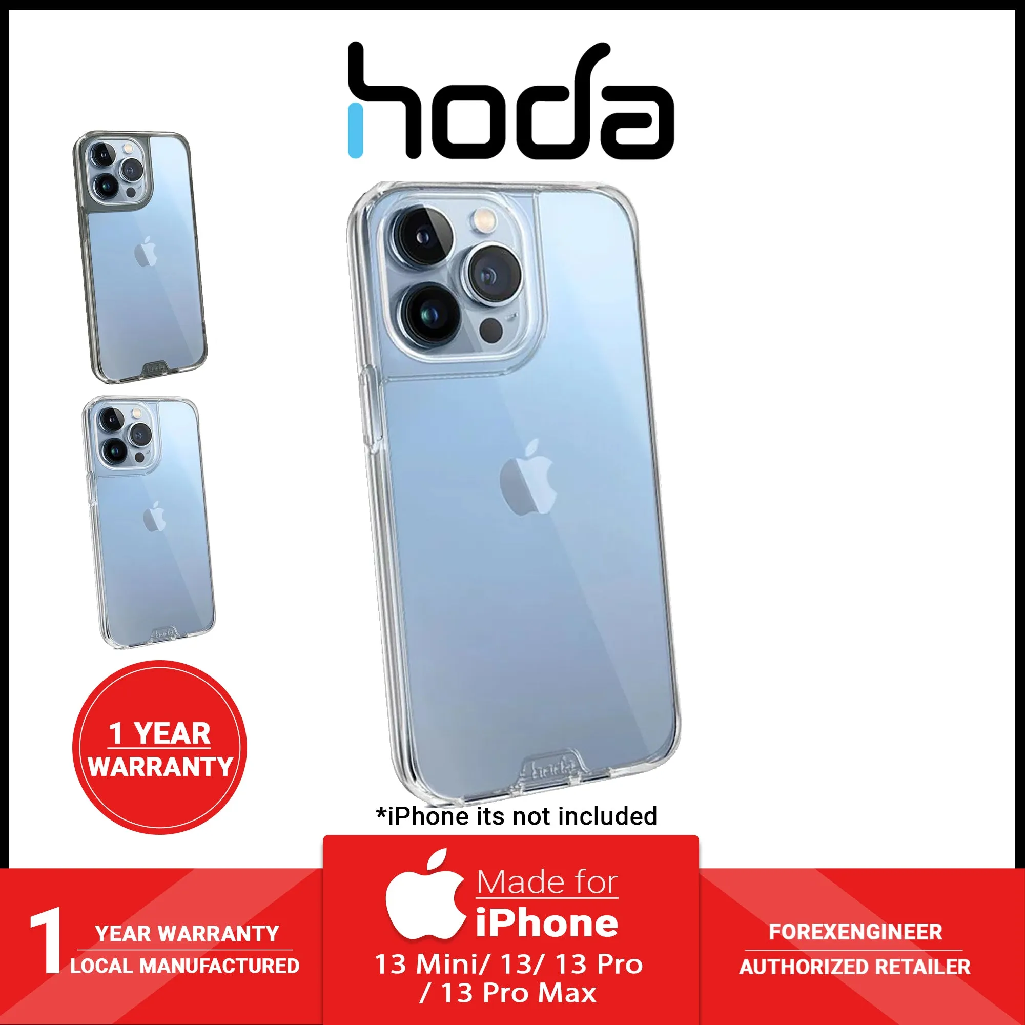 Hoda Crystal Pro Glass Case for iPhone 13 6.1" 5G - Military Standard Case - Clear (Barcode: 4711103541562 )