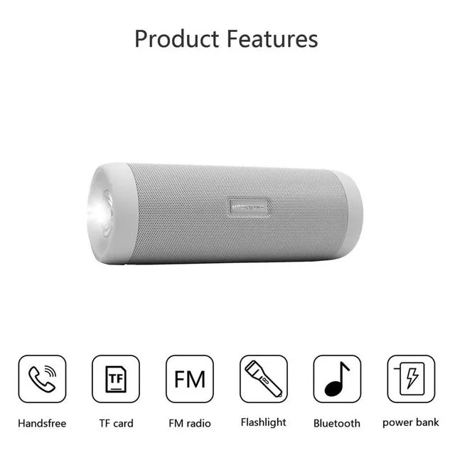 HOPESTAR P4 Outdoor Wireless Bluetooth Speaker Power Bank Loudspeaker support TF card  MP3 Handsfree With Mic Flashlight